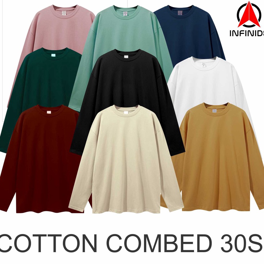 Jual HJ6 Infinide Kaos Polos PANJANG Cotton Combed 3s Premium Kaos