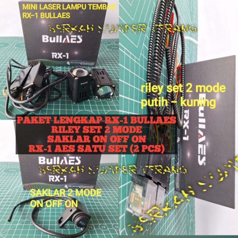 Jual paket lengkap rx-1 bullaes lampu tembak putih kuning universal ...