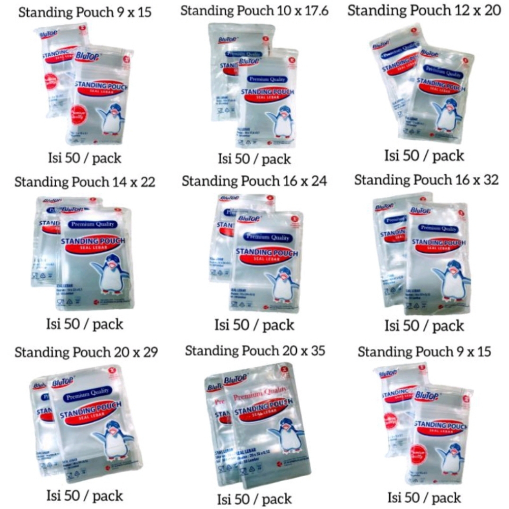 Jual Standing Pouch 9x15 10x17 12x20 14x22 16x24 16x32 20x29 Isi 50 ...