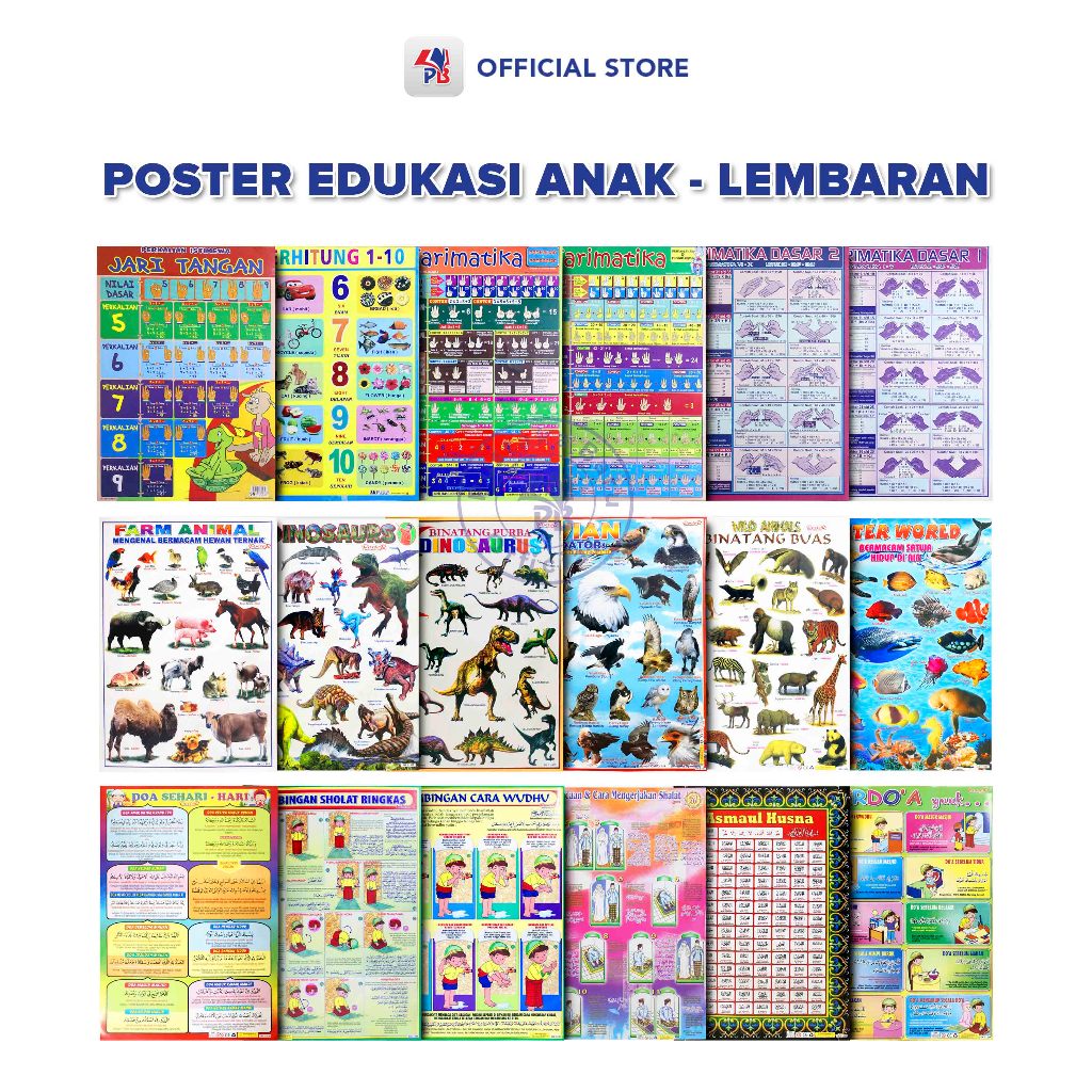 Jual Poster Edukasi Anak Mainan Edukasi Anak Lembaran Berdoa Asmaul ...