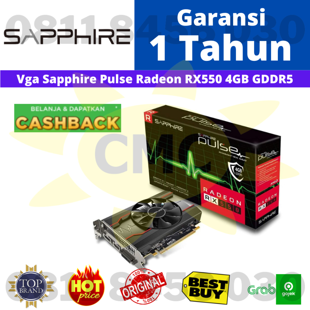 Jual VGA Sapphire Pulse Radeon RX550 4GB DDR5 128BIT | Shopee Indonesia