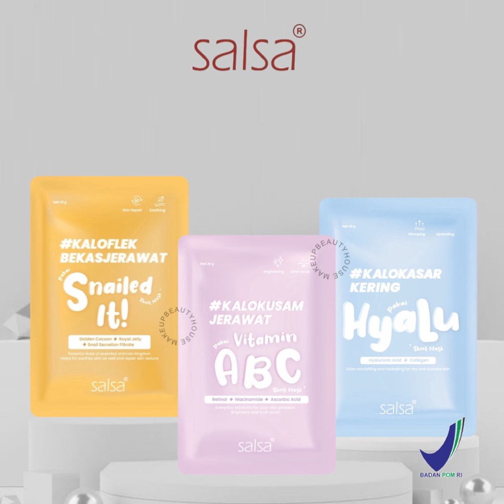 Jual SENSASIONAL SALSA Sheet Mask Masker Wajah Daily 2g Vitamin ABC ...