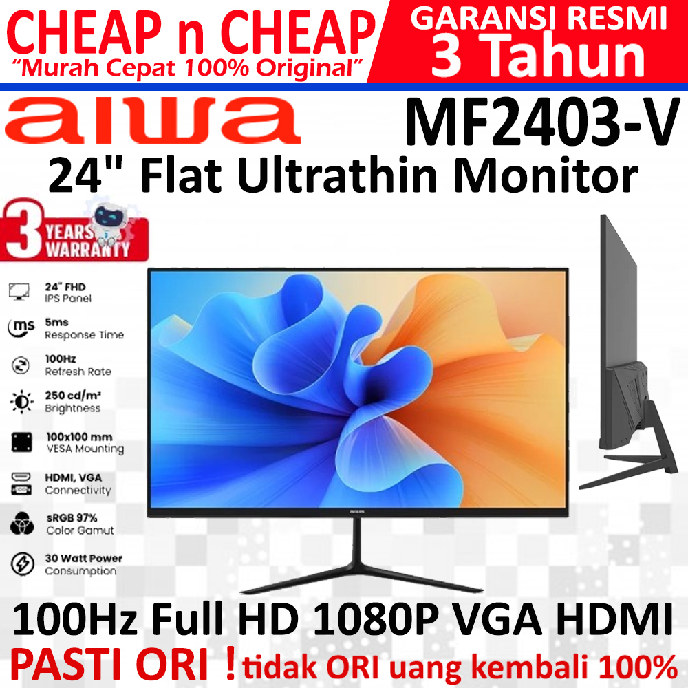 Jual Aiwa MF2403-V 24 Inch Ultrathin FHD IPS 100Hz 5ms Hdmi Vga LED ...