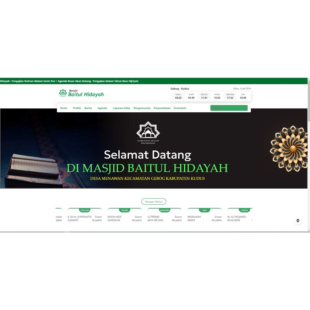 Website Masjid, Sudah Online, sudah Hosting dan Domain 1 Tahun