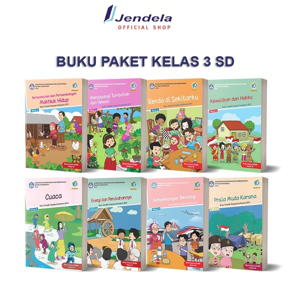 Jual Buku Paket Kelas 3 SD Buku Siswa Tematik K13 Tema 1-8 BSE Edisi ...