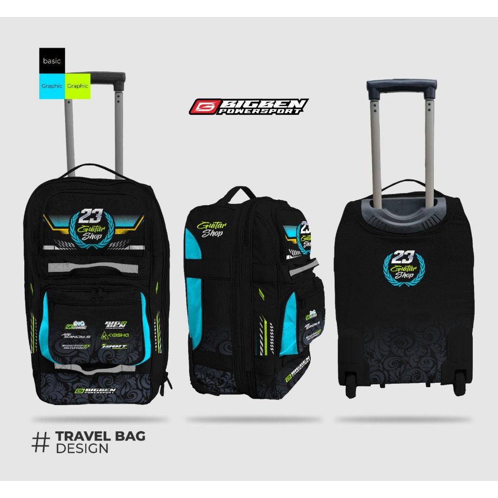CUSTOM TROLLEY BAG FREE DESIGN TAS BALAP TRAVEL BAG TROLLEYBAG CABIN TAS  TRAVEL KOPER