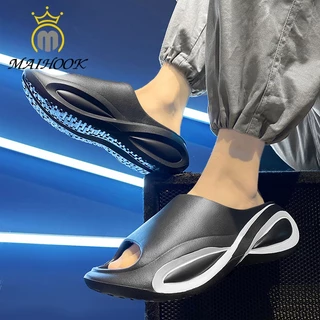 MAIHOOK New Sandal Pria Sandal Slip On Unisex Selop Sendal Karet Tebal 3CM EVA Empuk Elastis Ringan Anti Slip Sole 35-44