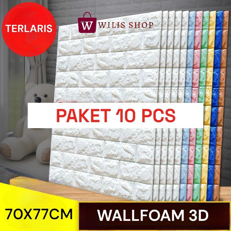 Jual Paket Lembar Wallpaper Dingding D Foam Motif Batu Bata X