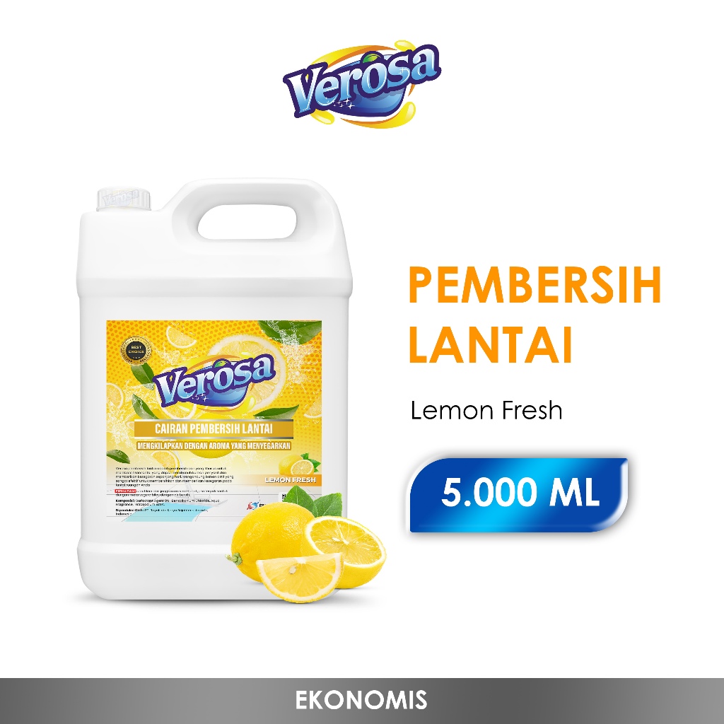 Jual Verosa Pembersih Lantai Lemon Fresh 5 LITER Sabun Pel Lantai 5000 ...