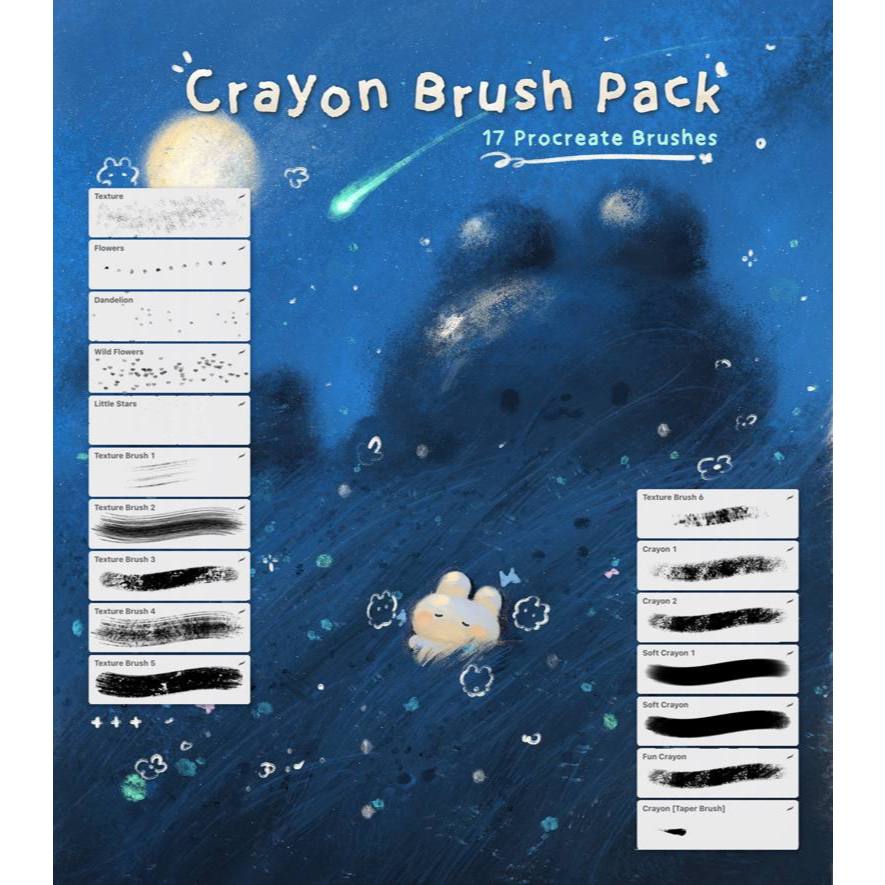 Jual Procreate Brush - Crayon & Scenery Brush Pack | Shopee Indonesia