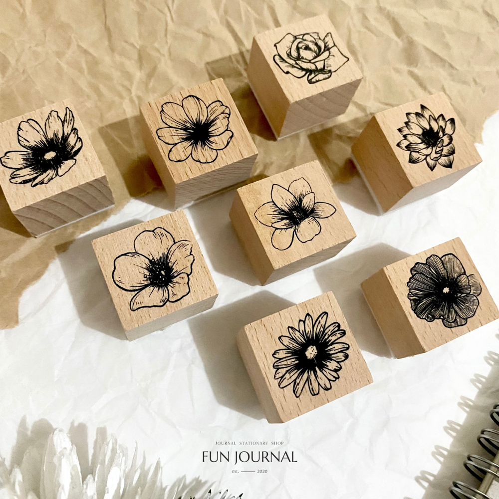 Jual FLOWER DESIGN WOODEN STAMP STEMPEL BUNGA KAYU UNTUK JOURNAL JURNAL ...