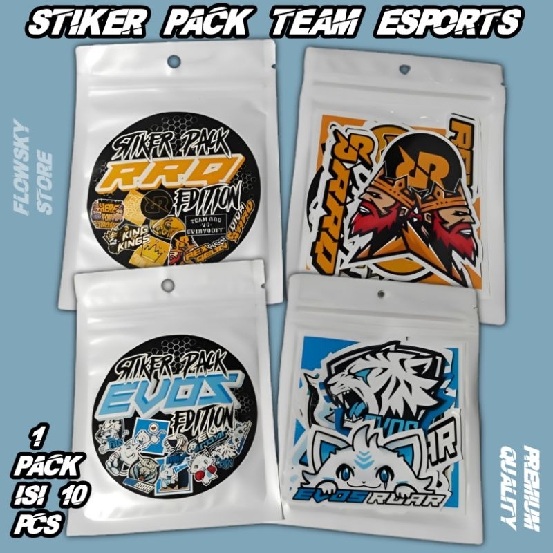 Jual Stiker Pack Team Esports 10 pcs Stiker Pack vynil tahan air Stiker ...