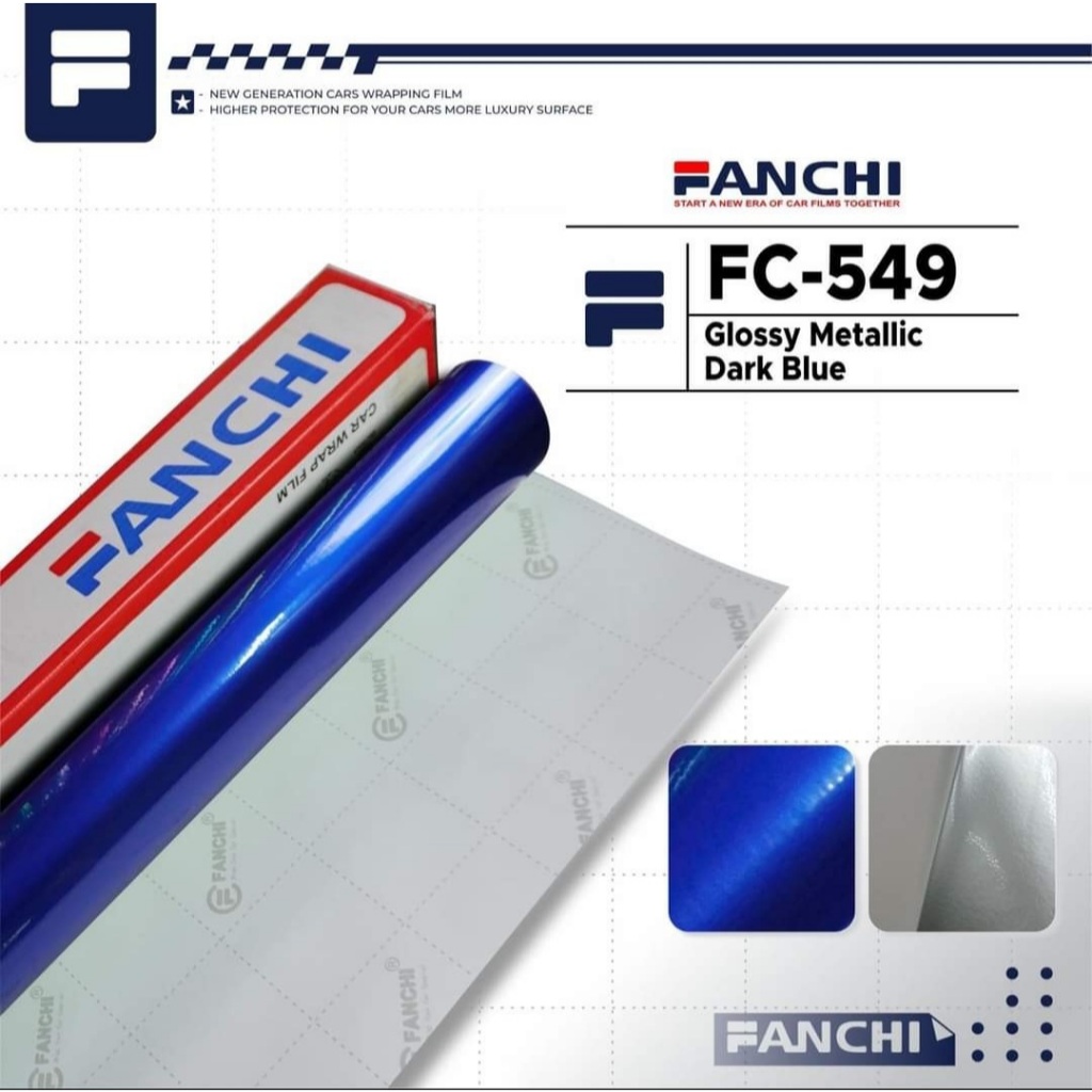 Jual Sticker Fanchi FC549 Glossy Metallic Dark Blue Biru Candy Metalik ...