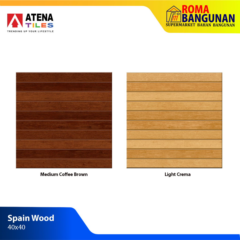 Jual Atena Keramik Lantai / Keramik Motif Kayu Spain Wood Mcb 40X40