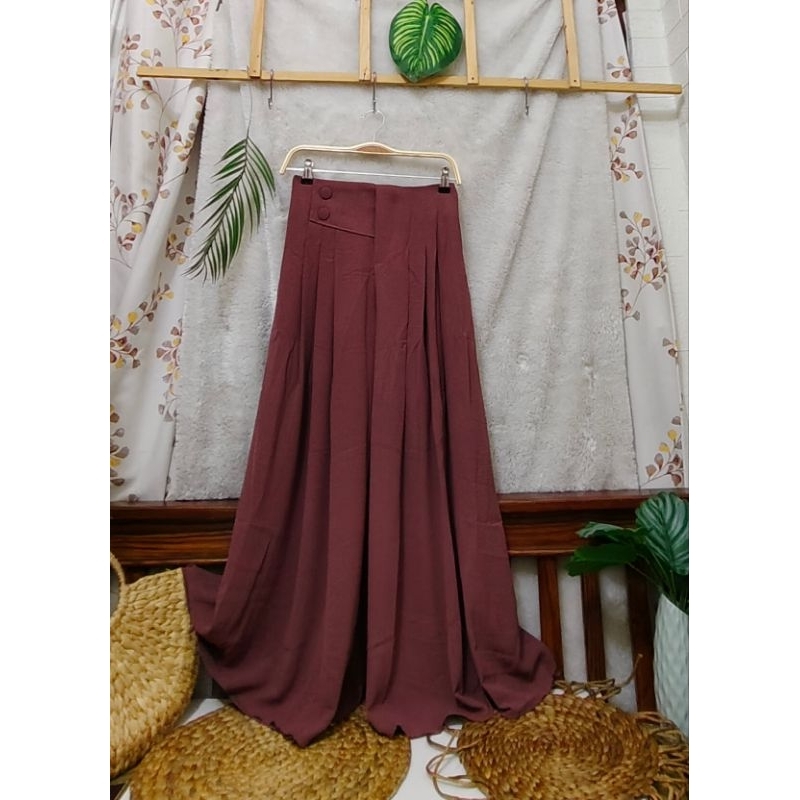 Kulot Rempel Bahan Cringkle Kulot Lebar Woolpeach Kulot Harian Santai Kuliah Kerja Kulot
