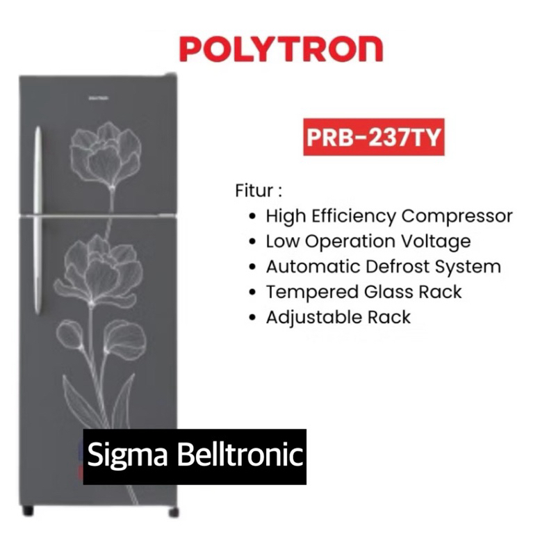 Jual Kulkas 2 pintu Polytron PRB-237 Lemari Es bebas bunga es | Shopee ...