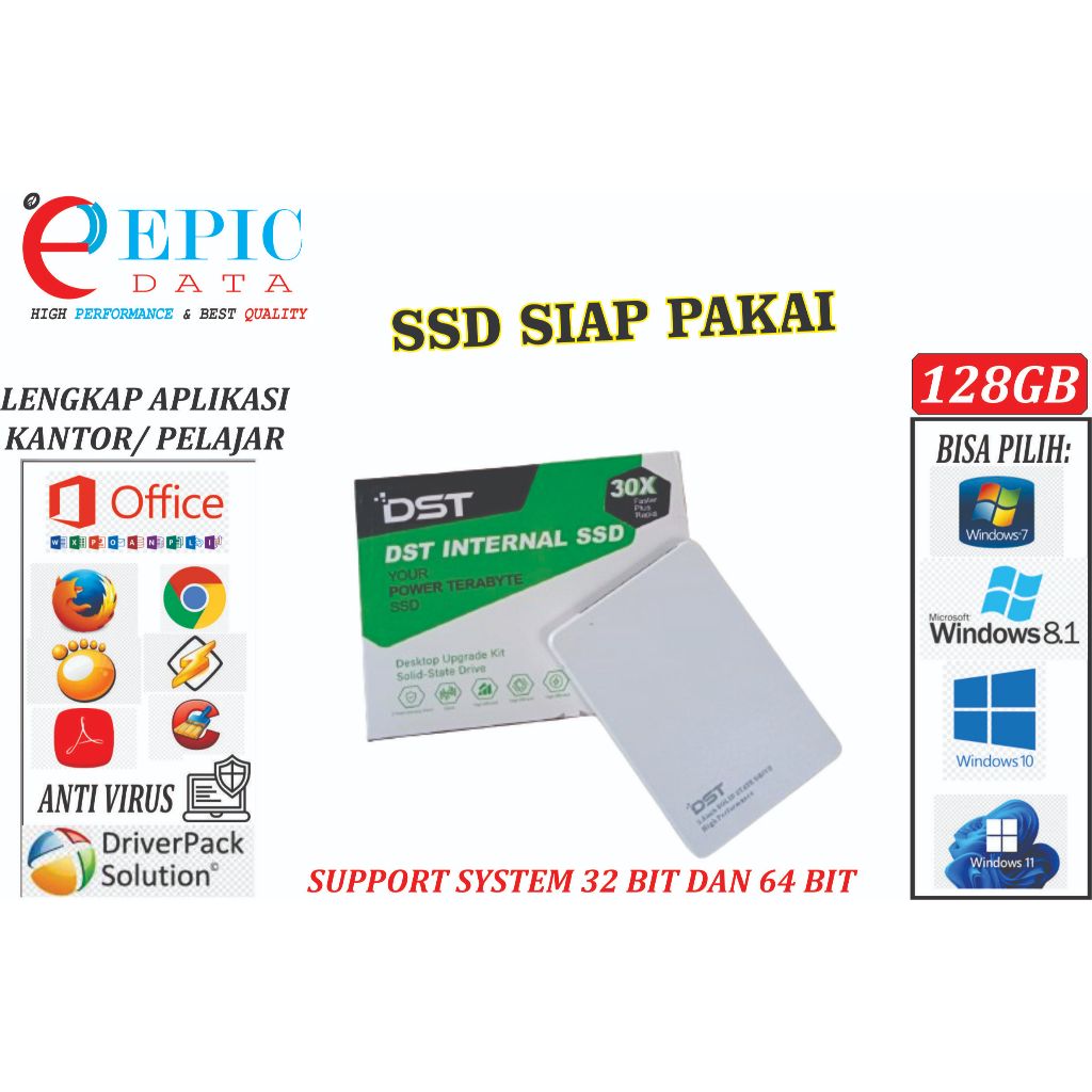 Jual SSD SIAP PAKAI WINDOWS 11 PRO 128GB 256GB 512GB DST BARU