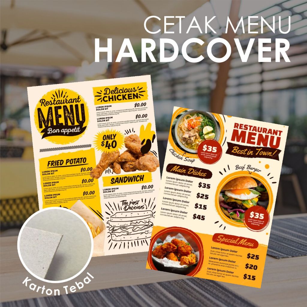Jual Cetak Menu Tebal Hardcover A4 Custom | Shopee Indonesia