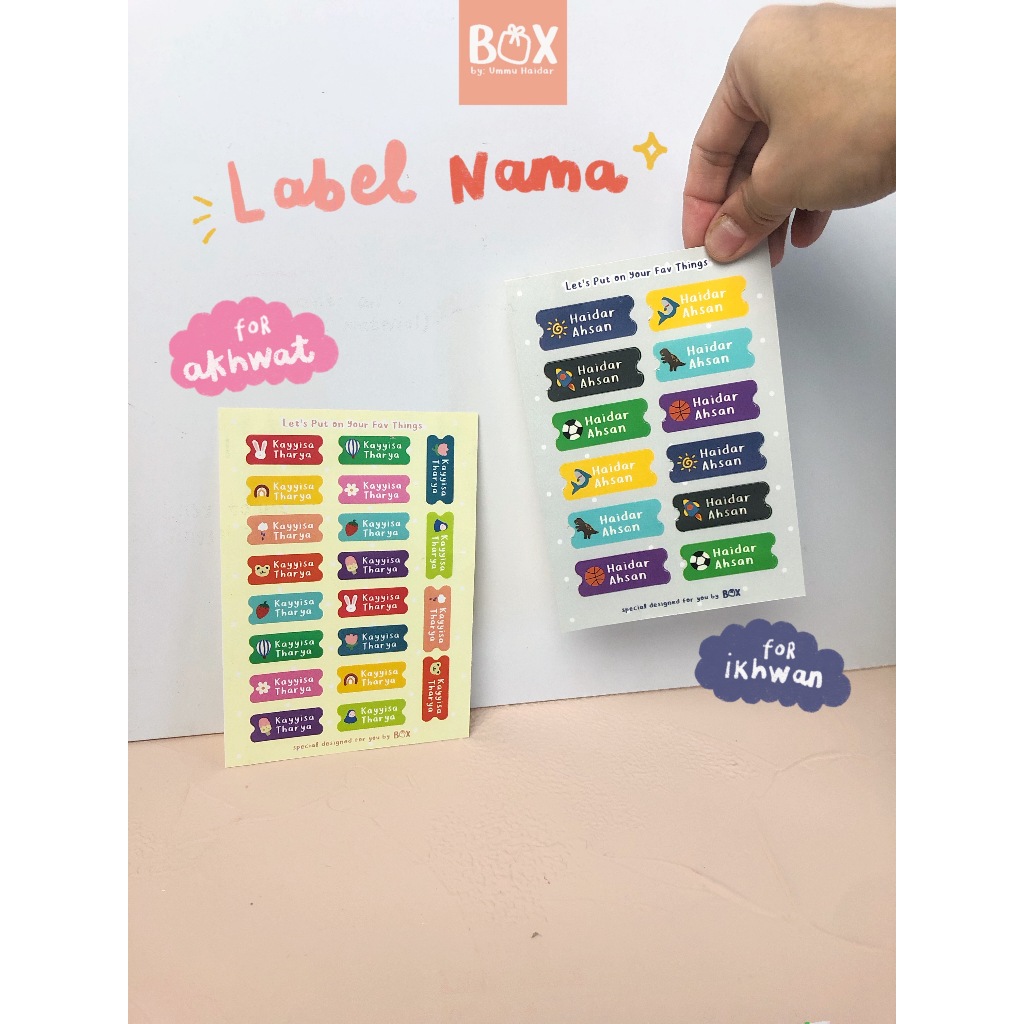 Jual LABEL NAMA ala BOX | Shopee Indonesia