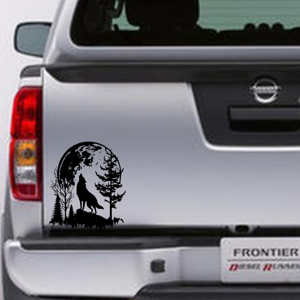Jual CUTTING STICKER MOBIL SERIGALA MENGAUNG STIKER BAGASI MOBIL MURAH ...