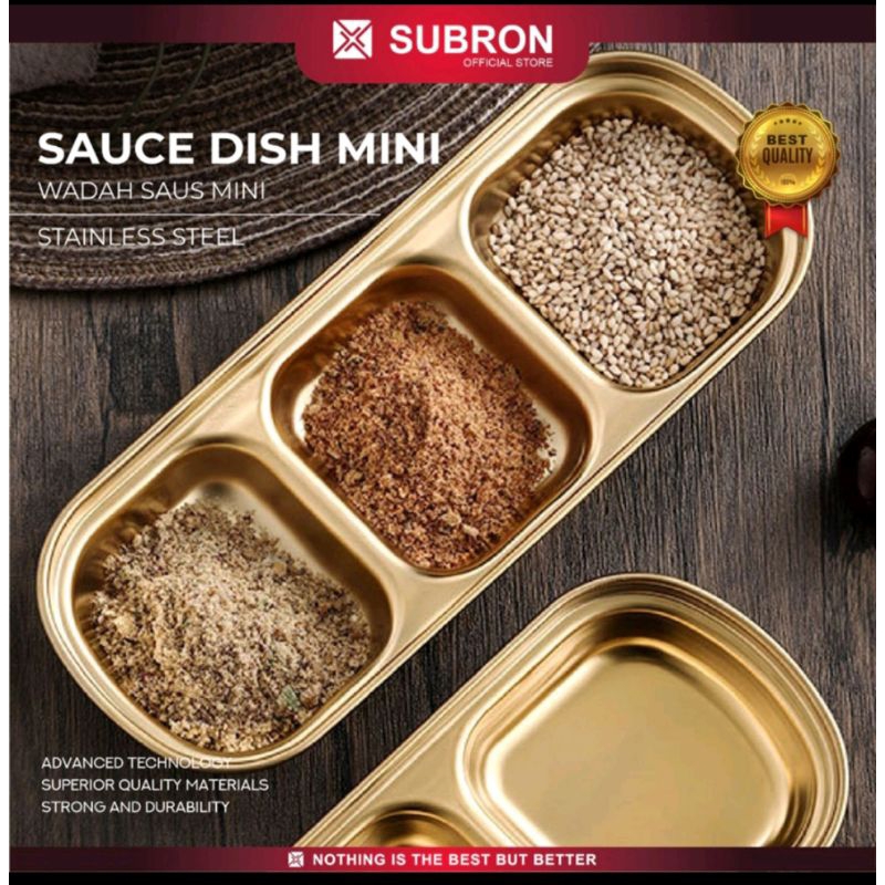 Jual SUBRON SUS 304 Tempat Wadah Bumbu Saus Sambal Korea 2 sekat 3 ...