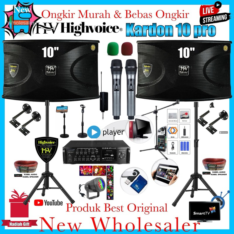 Jual Paket Sound System 10 inch Super bass Highvoice Kardon 10 pro ...