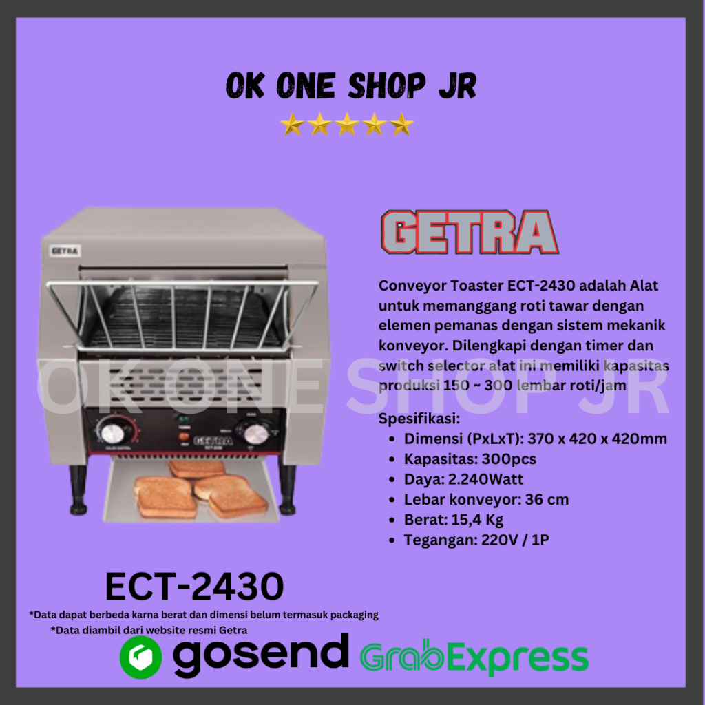 Jual GETRA Conveyor Toaster ECT-2430 | Shopee Indonesia