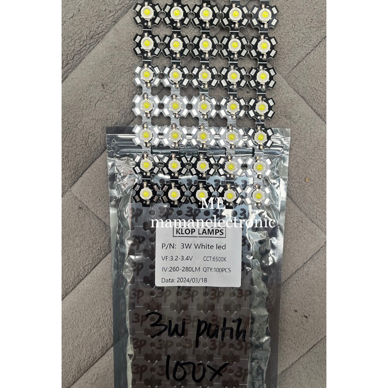Jual HPL LED/ LAMPU HPL 3 WATT PUTIH / LED ISI ULANG SENTER 3W PUTIH ...