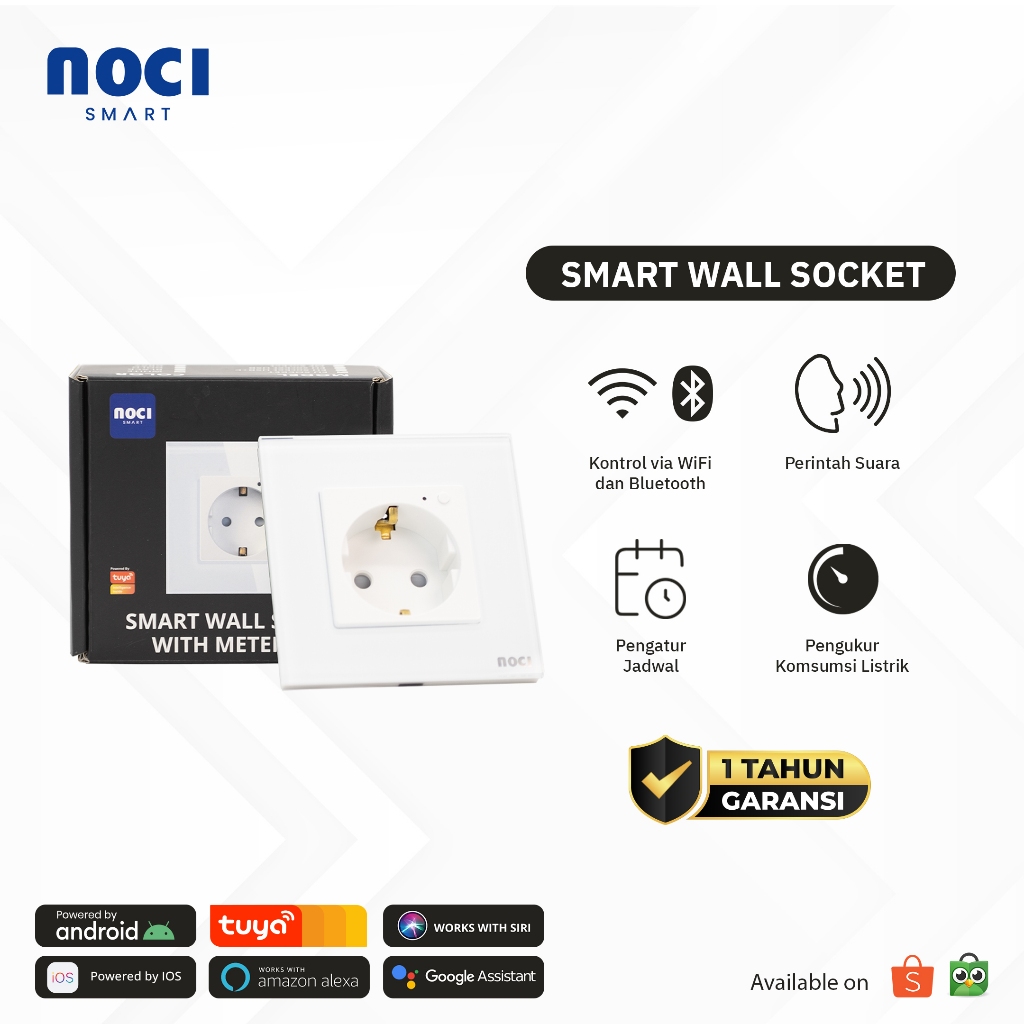 Jual Noci Smart Wall Socket - Colokan Stop Kontak Pintar Dinding Tembok ...