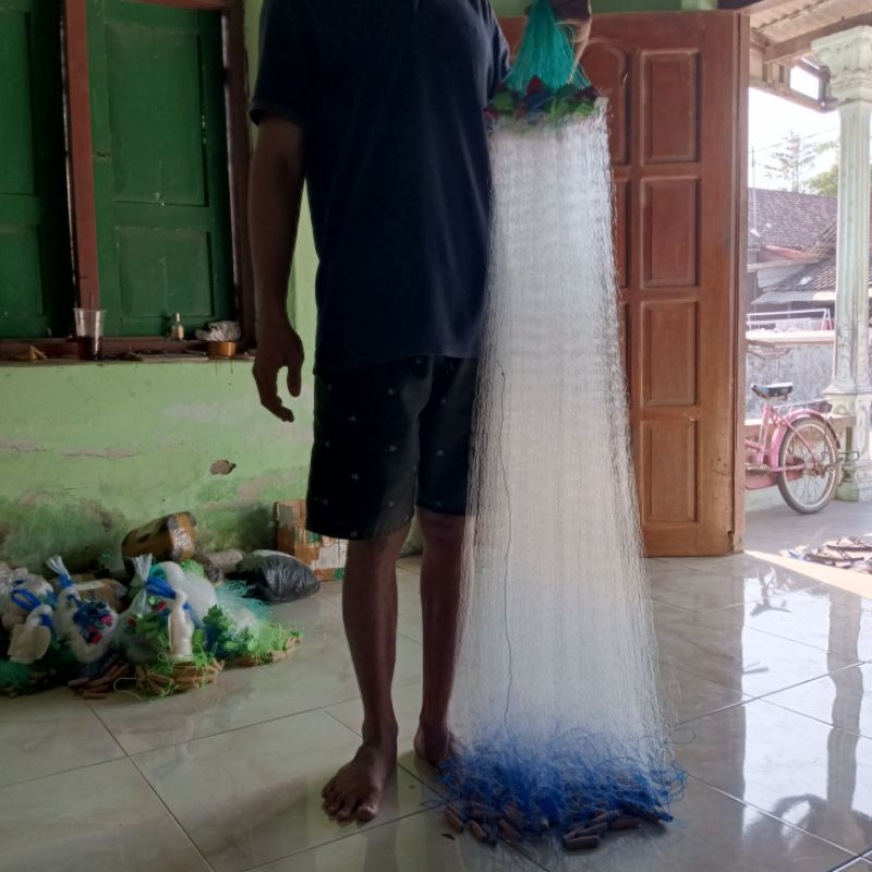 Jual Jaring ikan siap pakai ~ 25 meter ~ lubang 1 1/2 inc (seukuran ibu ...