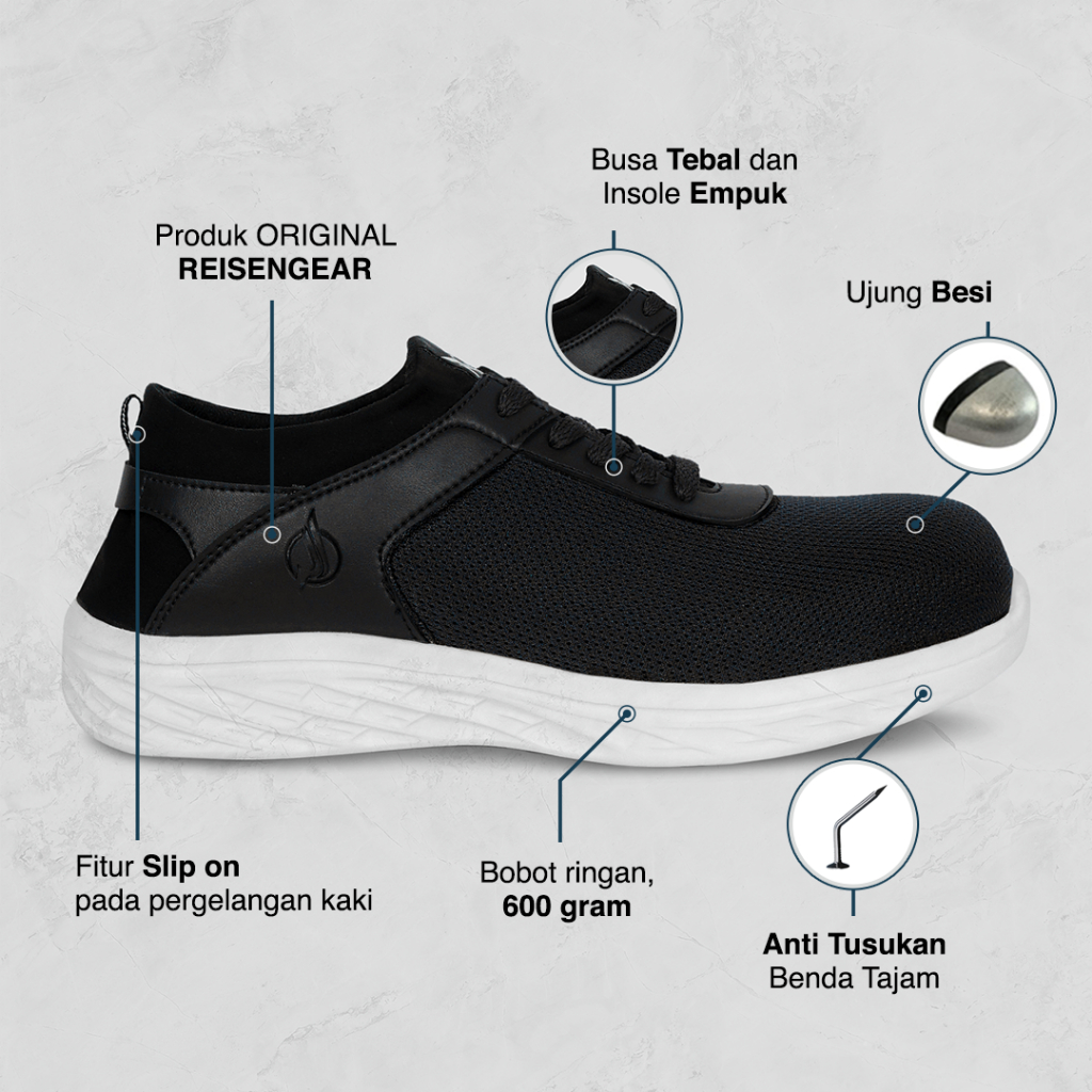 Jual Sport Safety shoes reseller Reisengear Resmi, SLATE | Shopee Indonesia