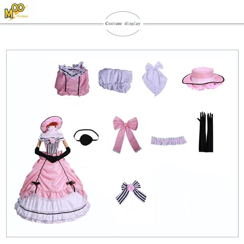 Jual Black Butler cosplay costume Ciel Phantomhive Ciel cosplay Lolita Dress  Ciel High end pink dress and wig | Shopee Indonesia