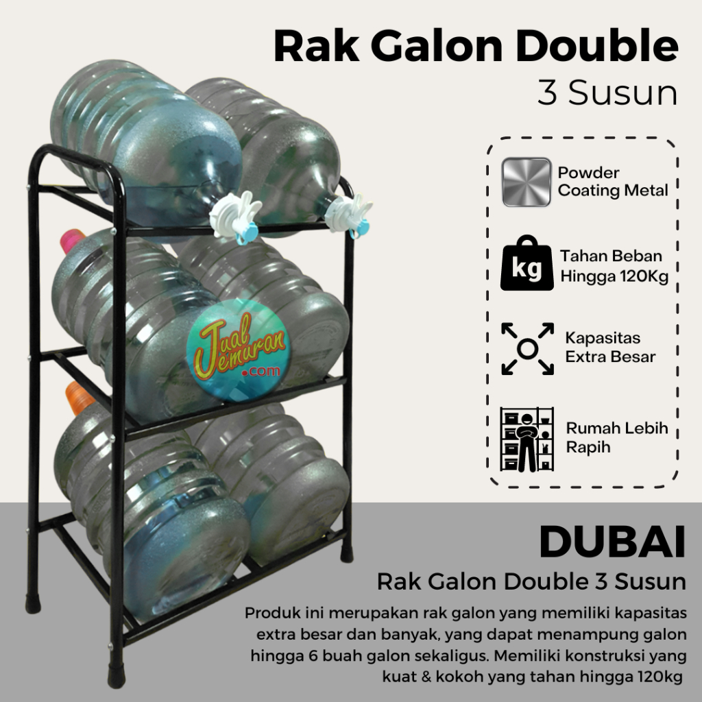 Jual Rak Galon Susun Kuat Double Row Rak Galon Air Minum Tingkat