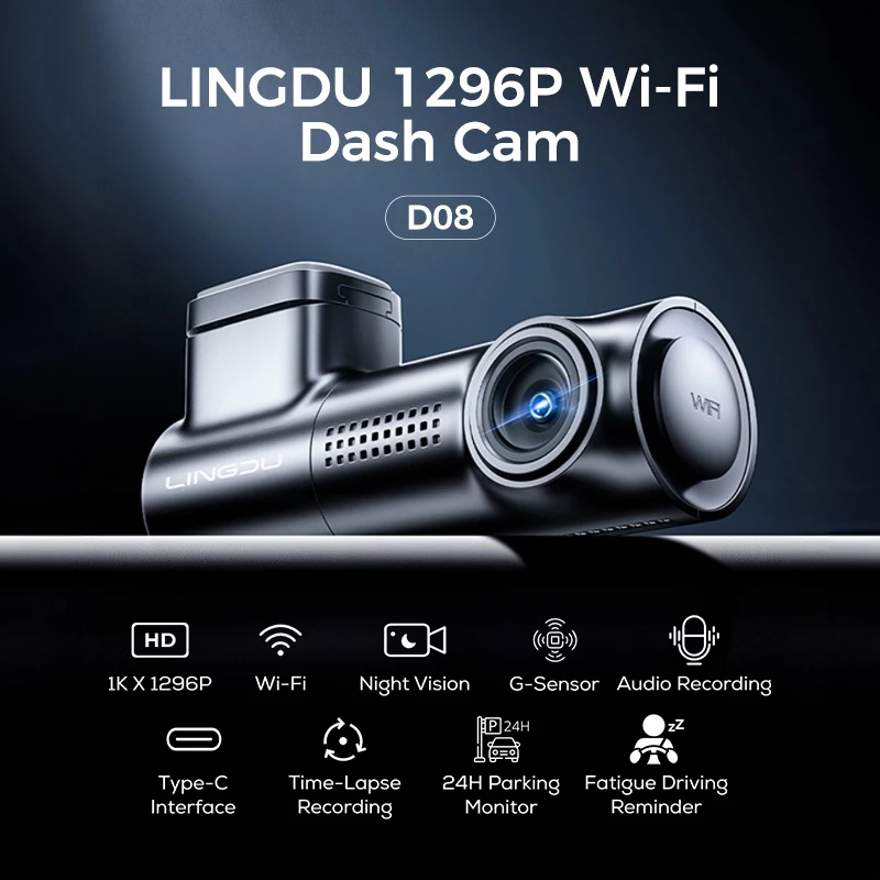 Dashcam Berkualitas! D08 1296P Lingdu