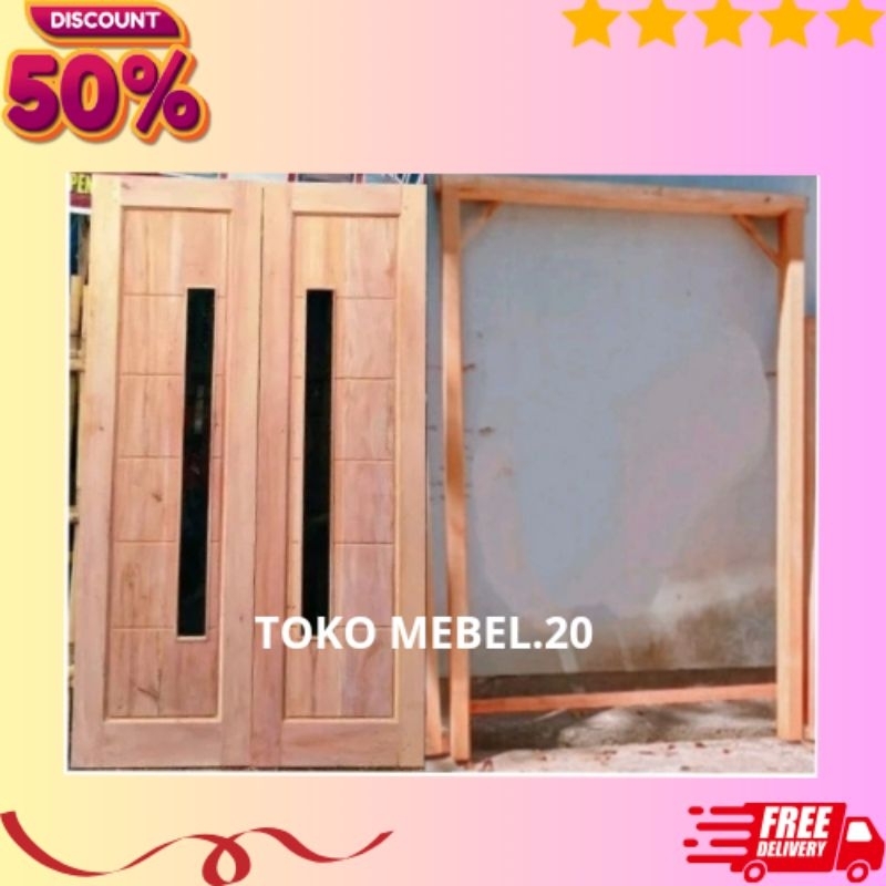 Pintu Dan Kusen Kupu Kupu Kaca Hitam Pintu Depan Kayu Mahoni