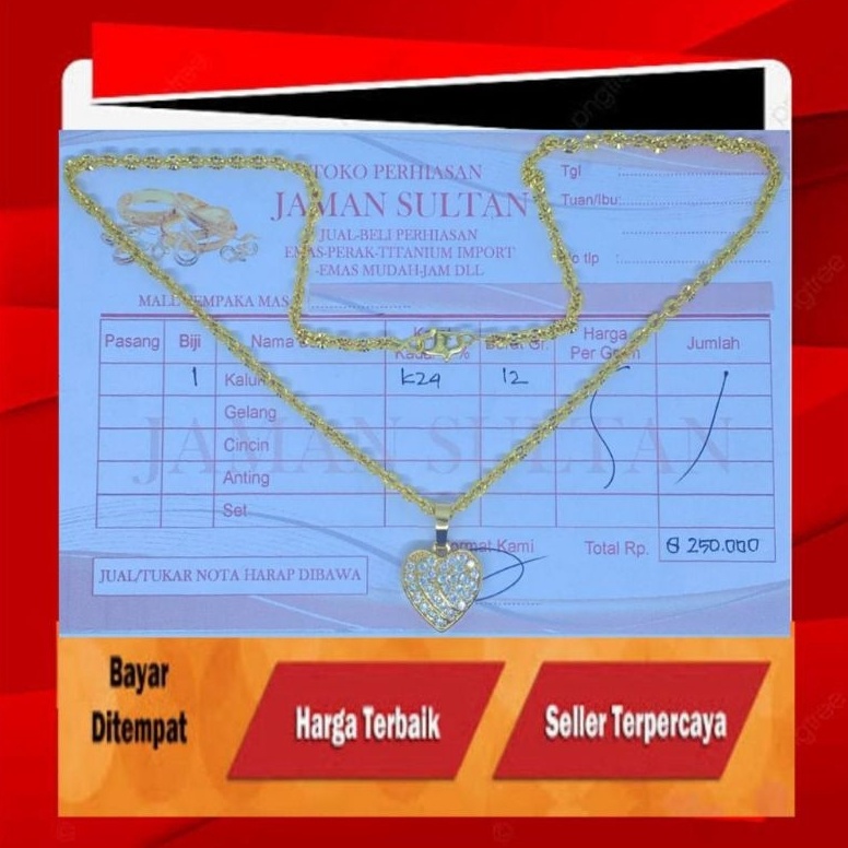 Jual KODE F16J NL termewah kalung mas sultan free liontin ada surat ...
