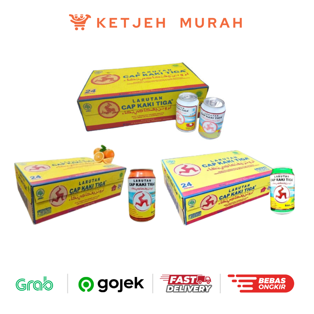 Jual Larutan Cap Kaki Tiga Rasa Leci / Orange / Jambu 1 Dus isi 24 ...