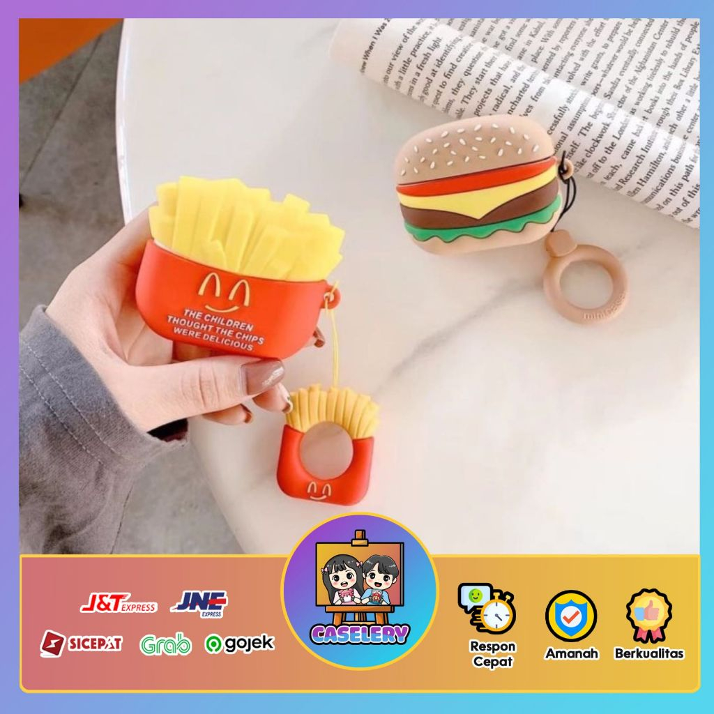 Jual Case Airpods Gen Pro Model Burger Kentang Karakter