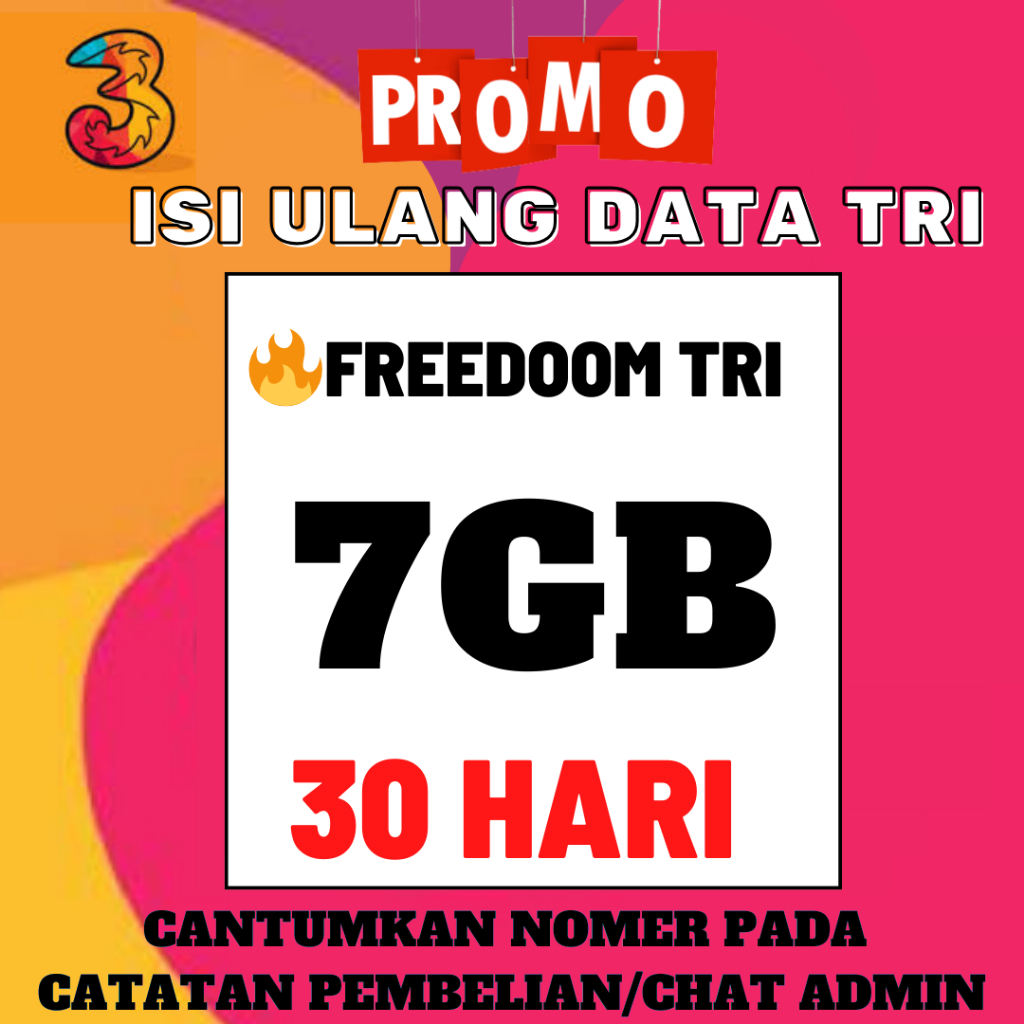 Jual KUOTA TRI MURAH HAPPY HARIAN 1 GB, 2 GB, 3 GB 3 D, 3,5 GB, 3 GB 7 ...