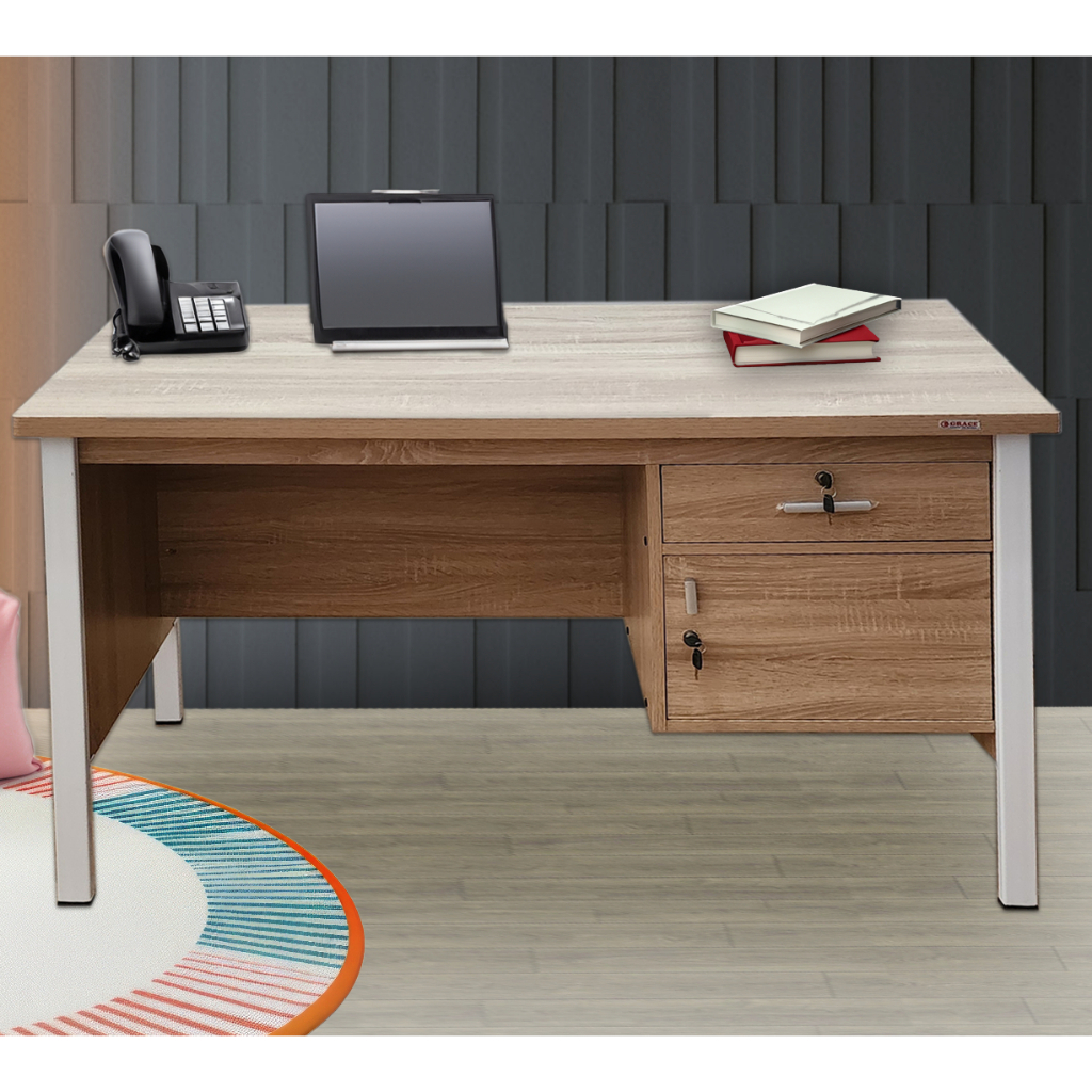 Jual MEJA KERJA KANTOR PANJANG 120 CM KAKI FULL BESI TAHAN AIR KUAT