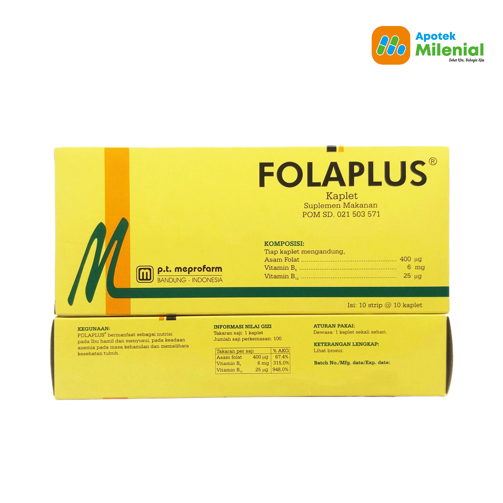 Jual Folaplus Asam Folat Harga Strip isi 10 Kaplet / Memenuhi Kebutuhan ...
