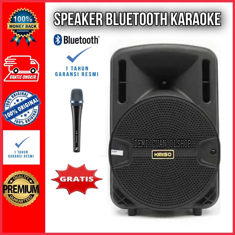 Jual SPEAKER BLUETOOTH KARAOKE UKURAN BESAR FREE MIC FULL BASS KIMISO ...