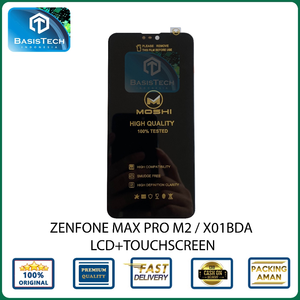 MadBee Cover per Asus Zenfone Max Pro (M2)/ZB631KL [con Pellicola Proteggi Schermo],Custodia Protettiva in Vetro Temperato 9H [Cielo Stellato] + Cornice Paraurti in Silicone Cover Case (Colore