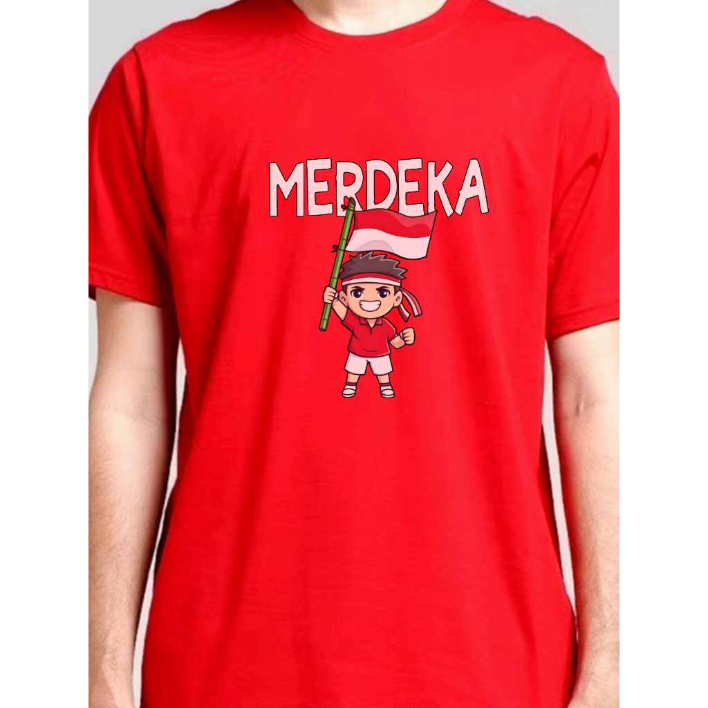 Jual Baju Kaos Distro Merdeka Indonesia Unisex Roun Neck Reguler Fit ...