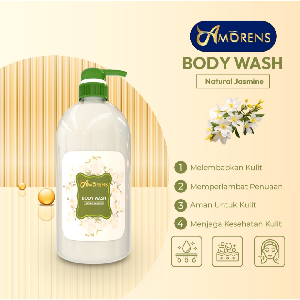 Jual AMORENS Body Wash 1000ml / Sabun Mandi Untuk Melembabkan Kulit ...