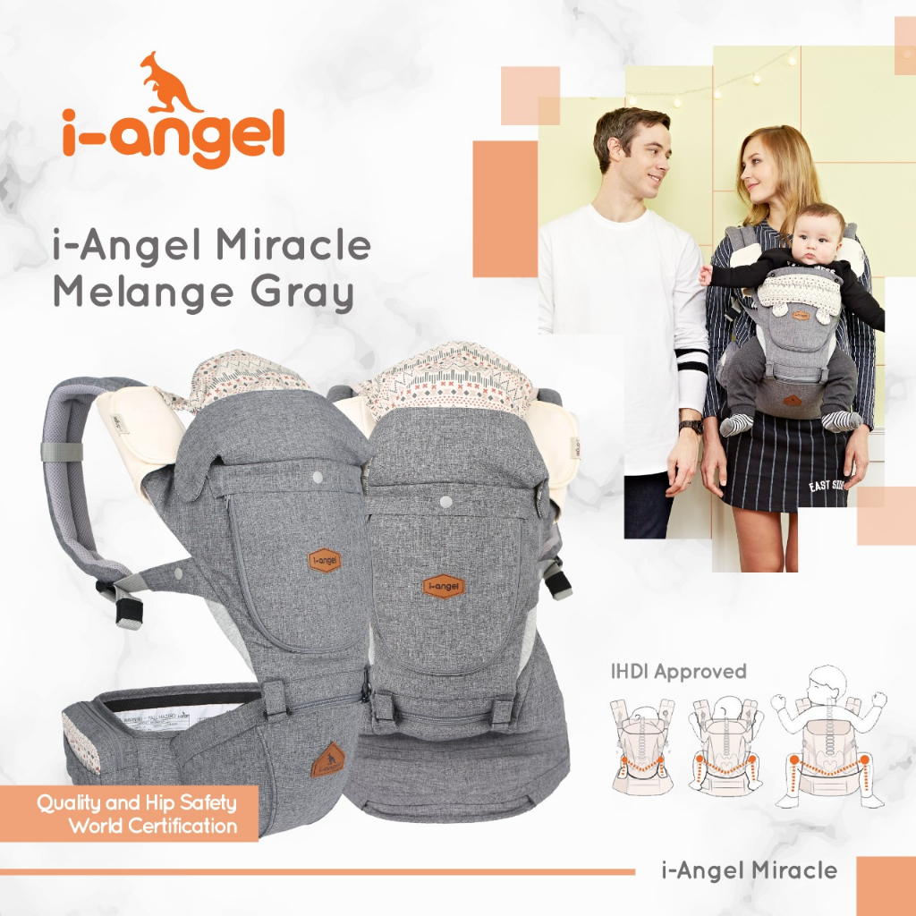 Jual I Angel New Miracle Hipseat Carrier Melange Grey I Angel Gendongan Bayi Hipseat Depan Gendongan Anak Gendongan Kanguru Shopee Indonesia