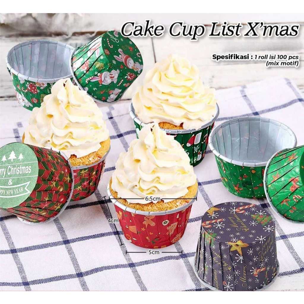 Jual Cake Cup List Xmas| Muffin Cup| Paper Cup Case Laminasi Edisi ...