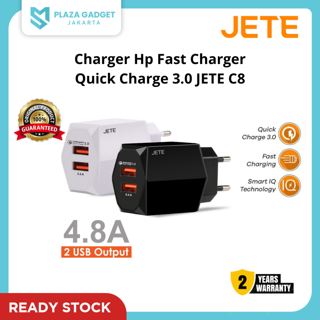 Jual Charger Hp Fast Charger Quick Charge 3.0 JETE C8 - Garansi 2 Tahun ...