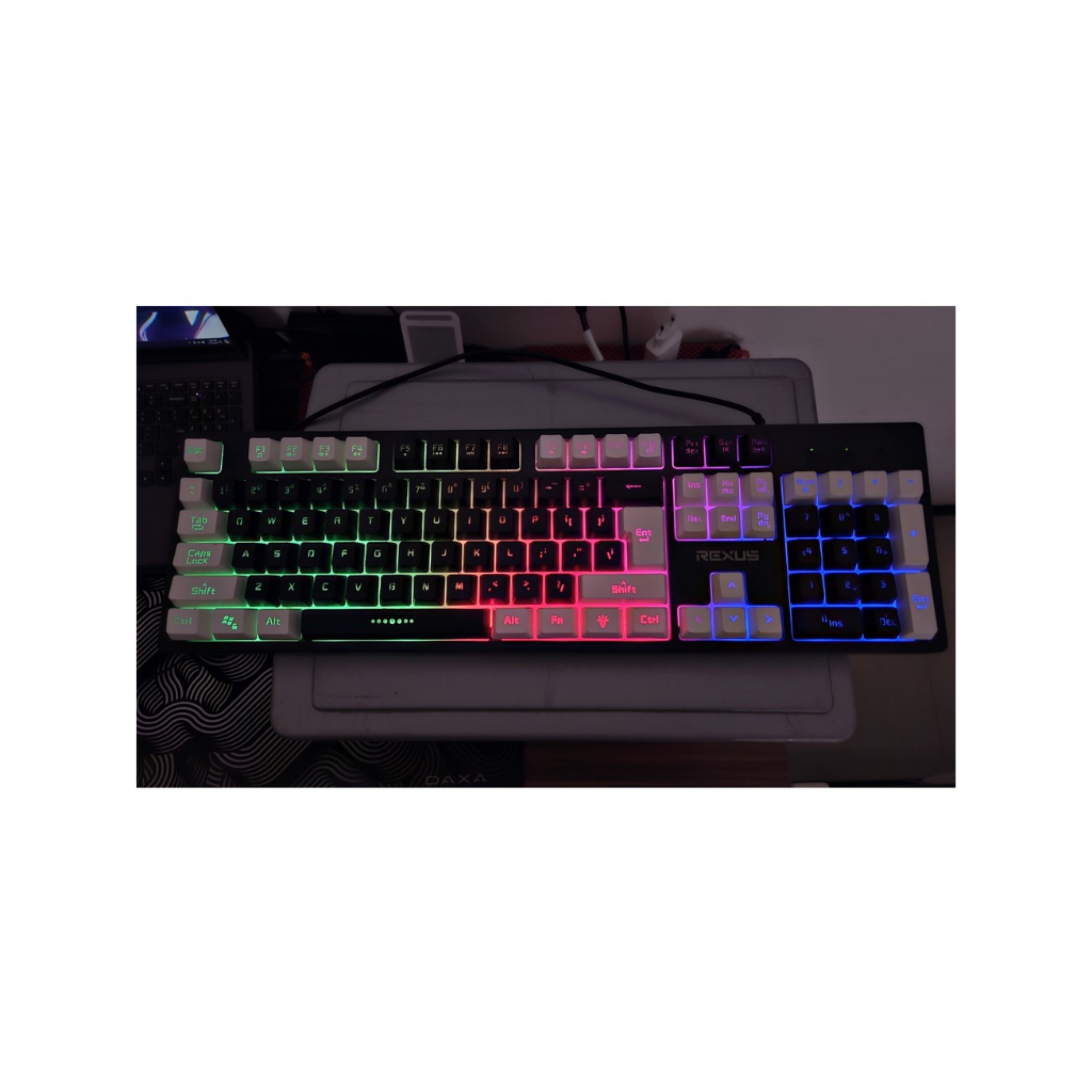 Jual Keyboard Gaming Semi Mechanical Rexus Battlefire K9E - Black White ...