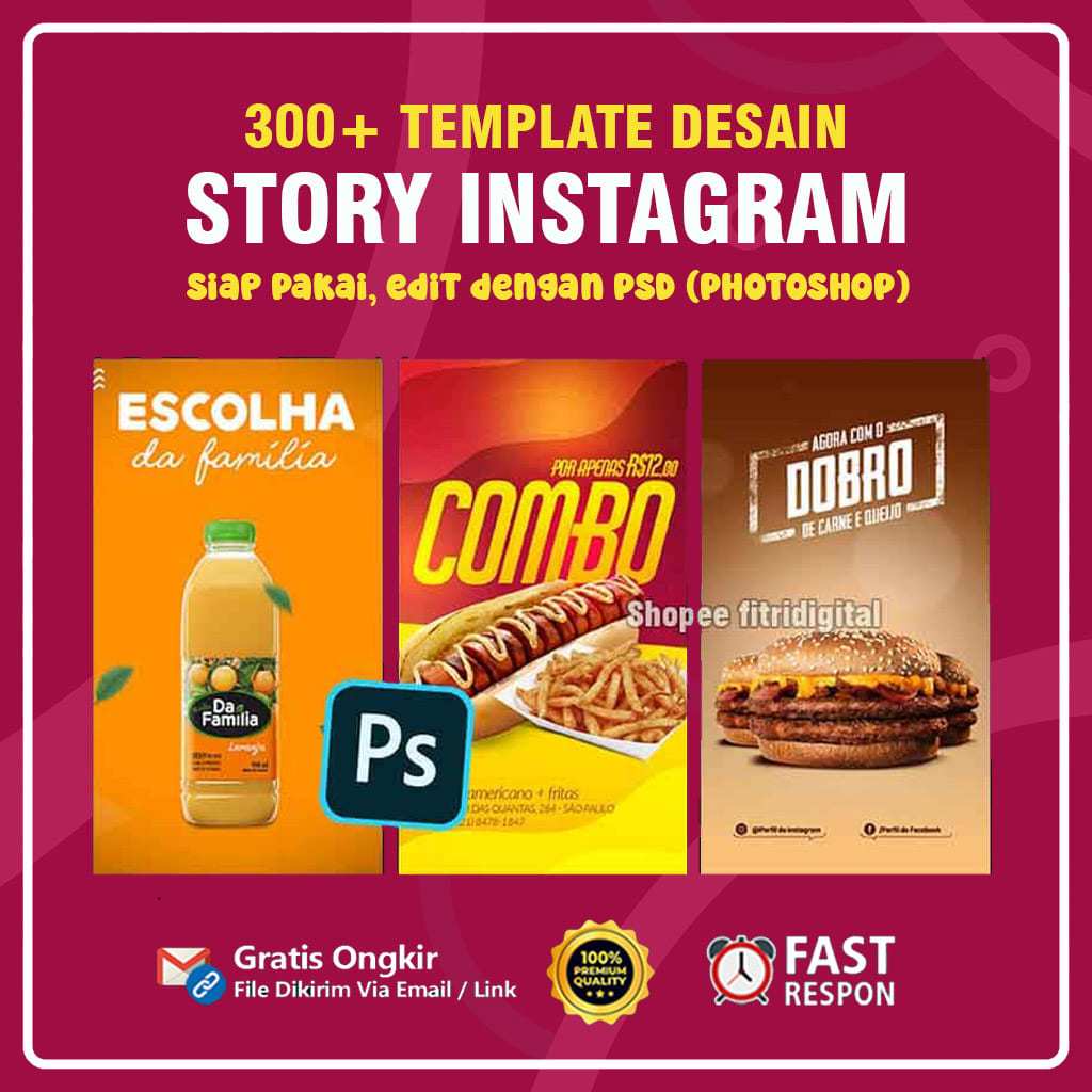 Jual 300+ Template Desain Story Instagram IG Post Premium Format ...